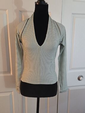 Pretty Garbage Bolero & Halter Tank Top in Light Sage